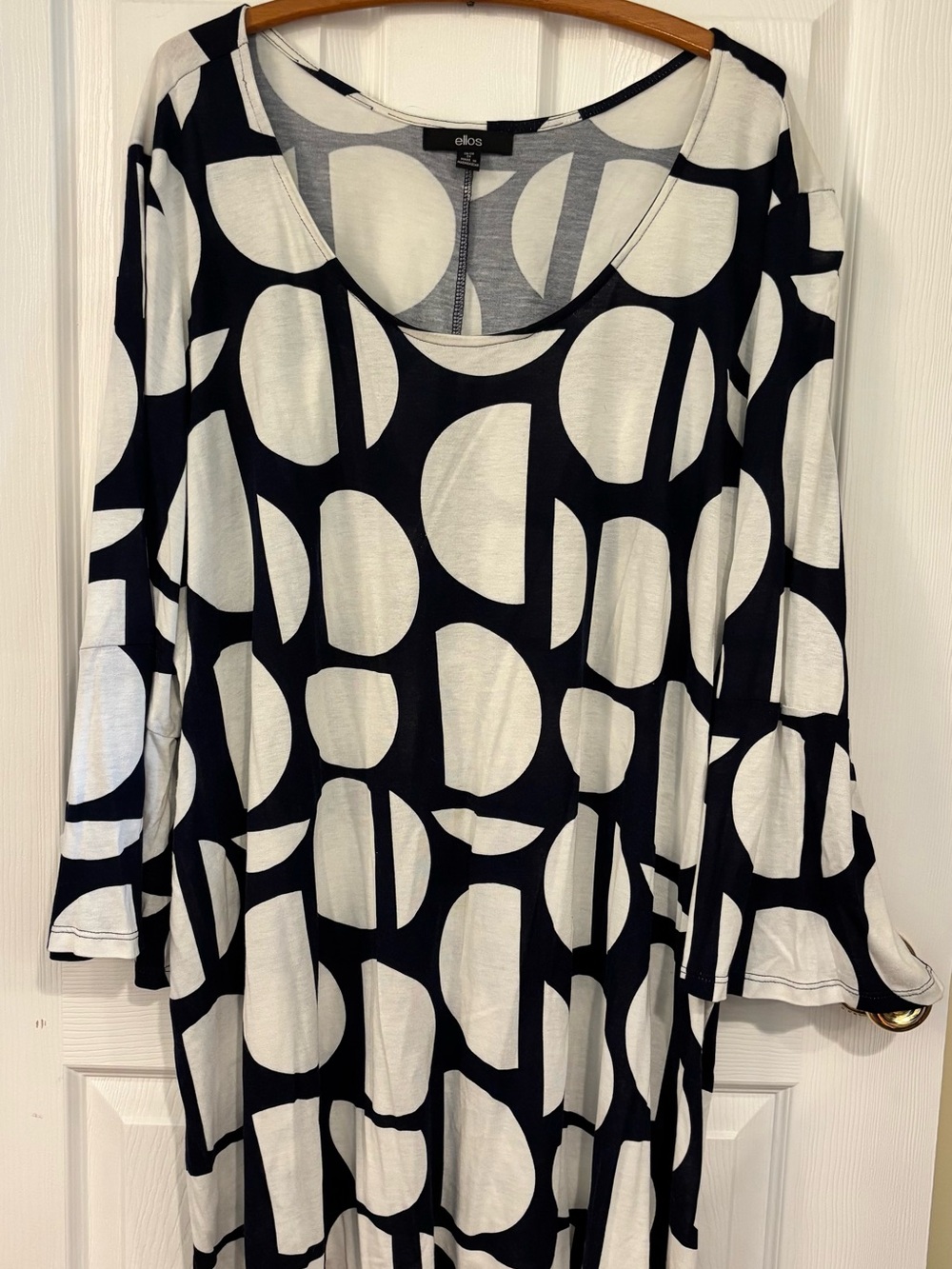ellos Navy & White Geometric Circle Print Tunic - Picture 1 of 3